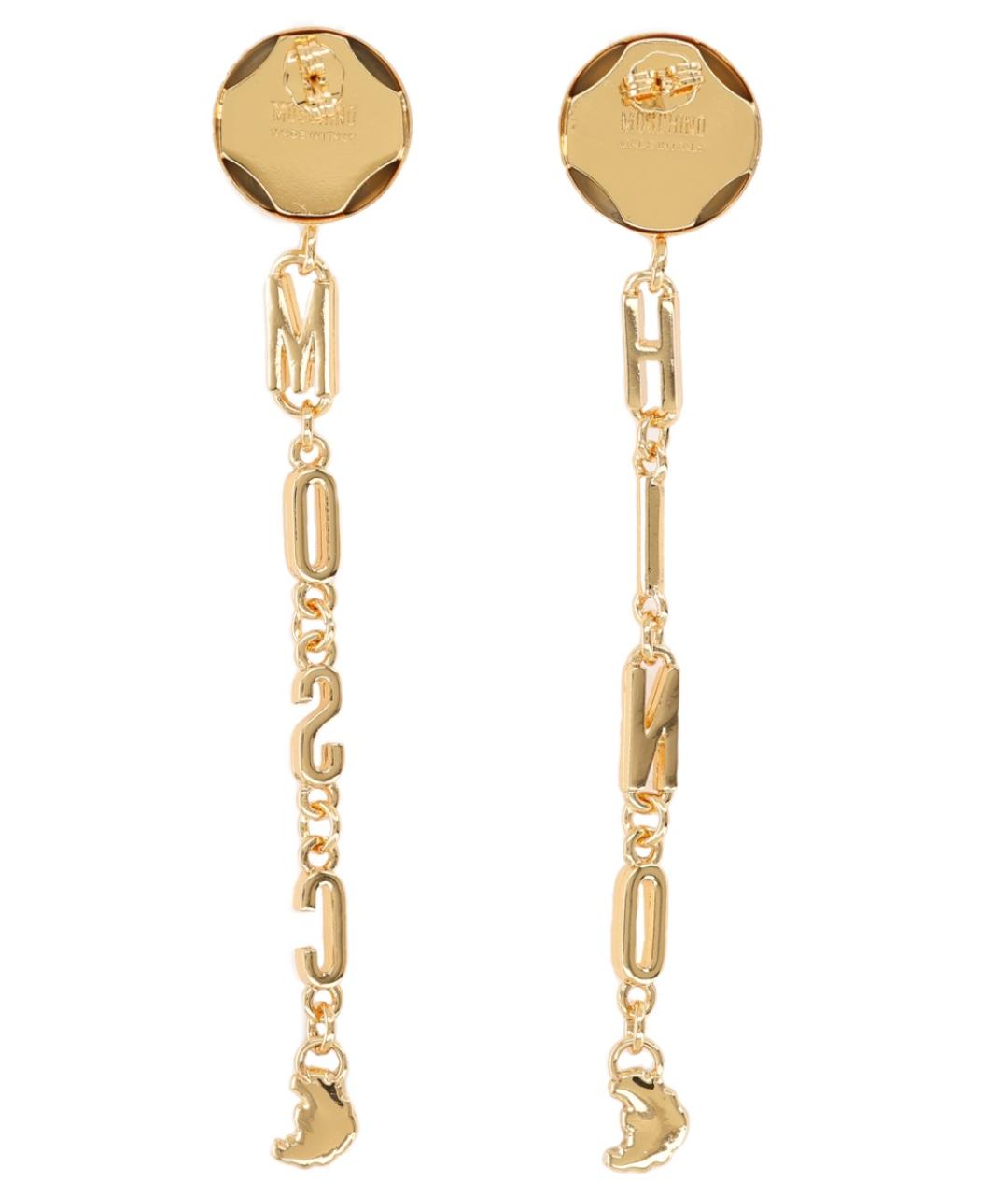 MOSCHINO Золотые металлические серьги, фото 2
