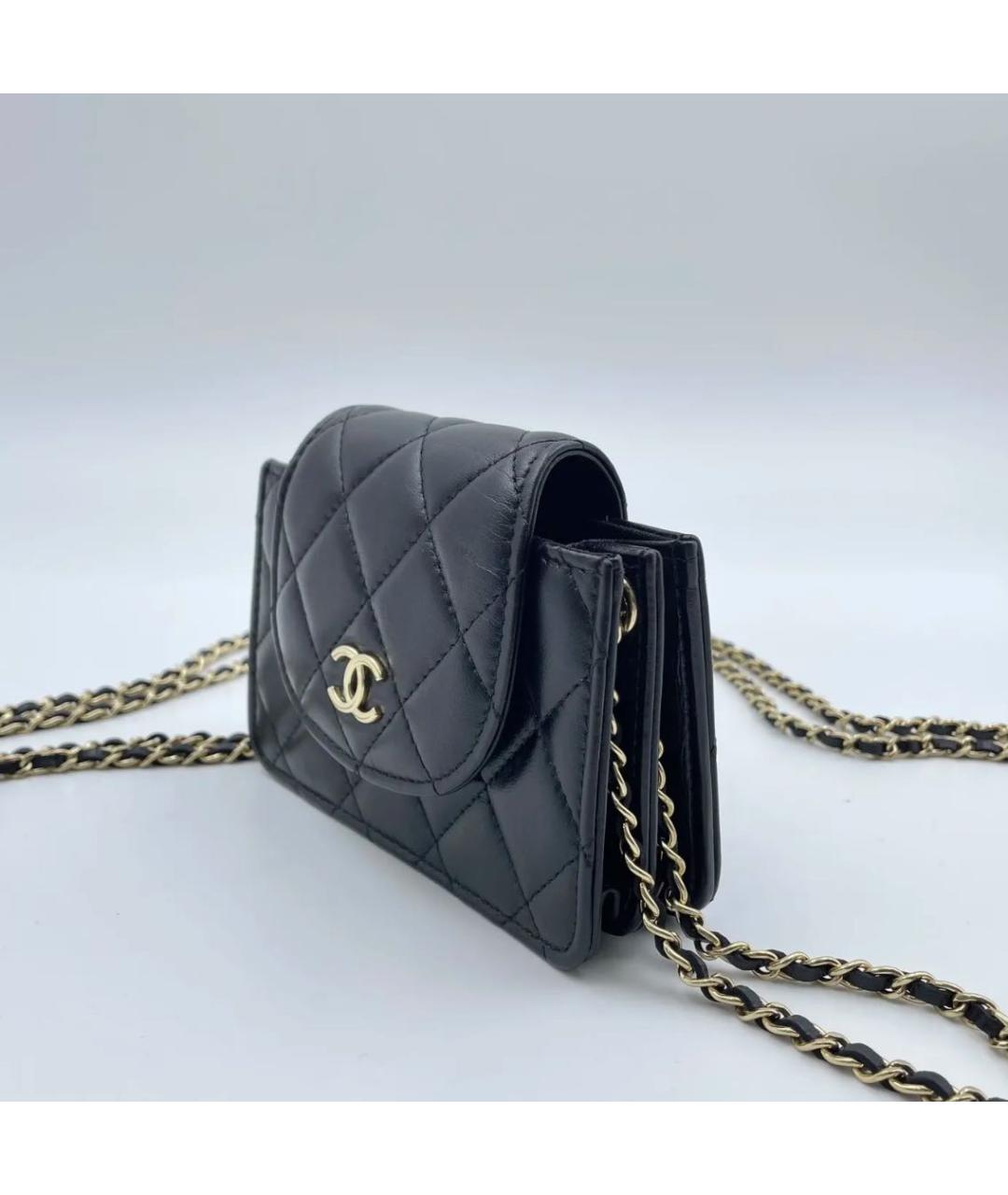 CHANEL Черная кожаная сумка через плечо, фото 3