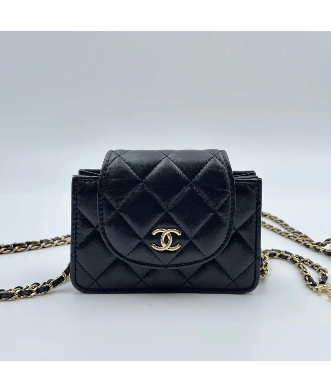 CHANEL Черная кожаная сумка через плечо, фото 9