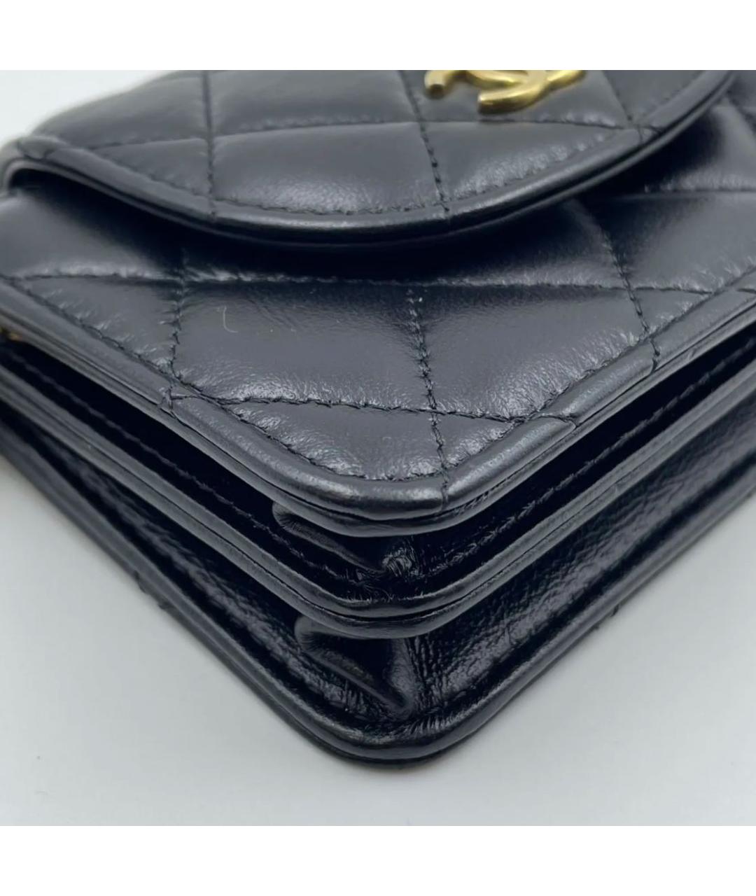 CHANEL Черная кожаная сумка через плечо, фото 8