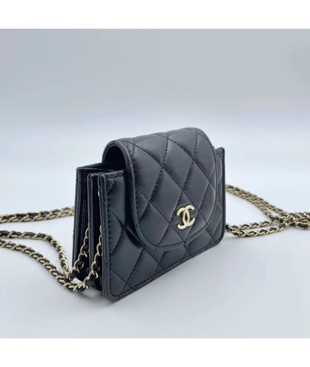 CHANEL Черная кожаная сумка через плечо, фото 4