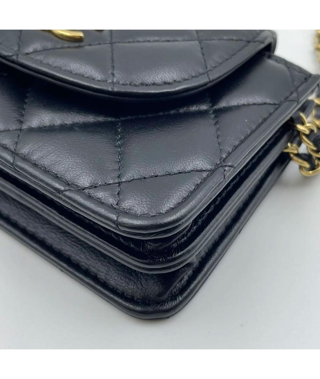 CHANEL Черная кожаная сумка через плечо, фото 7