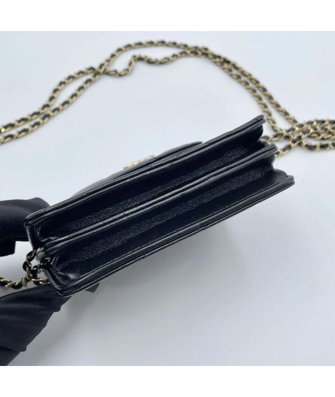 CHANEL Черная кожаная сумка через плечо, фото 6