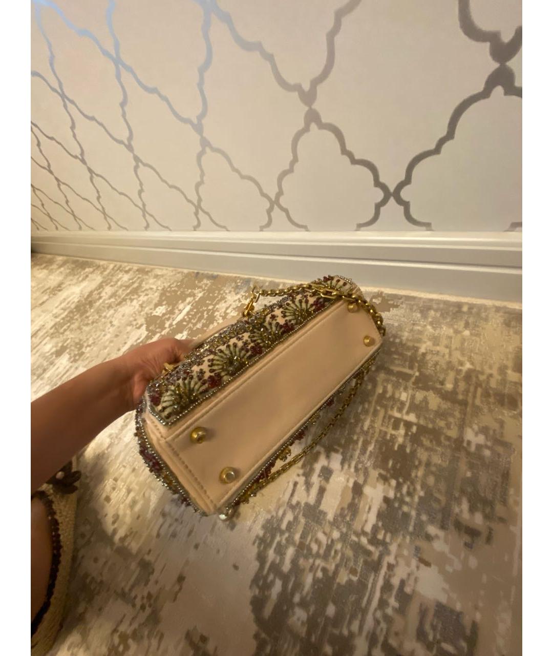 CHRISTIAN DIOR Бежевая кожаная сумка тоут, фото 5