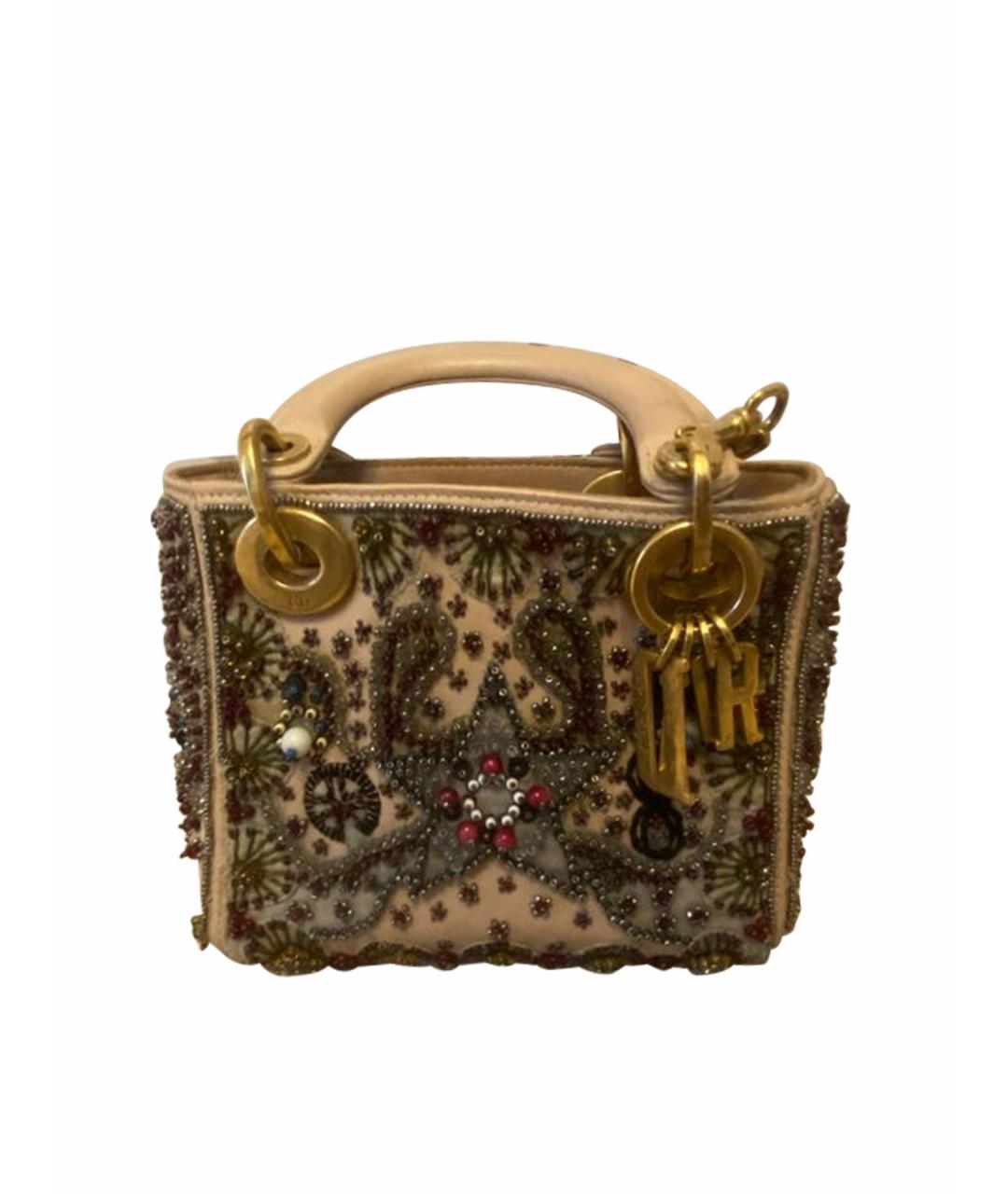 CHRISTIAN DIOR Бежевая кожаная сумка тоут, фото 1