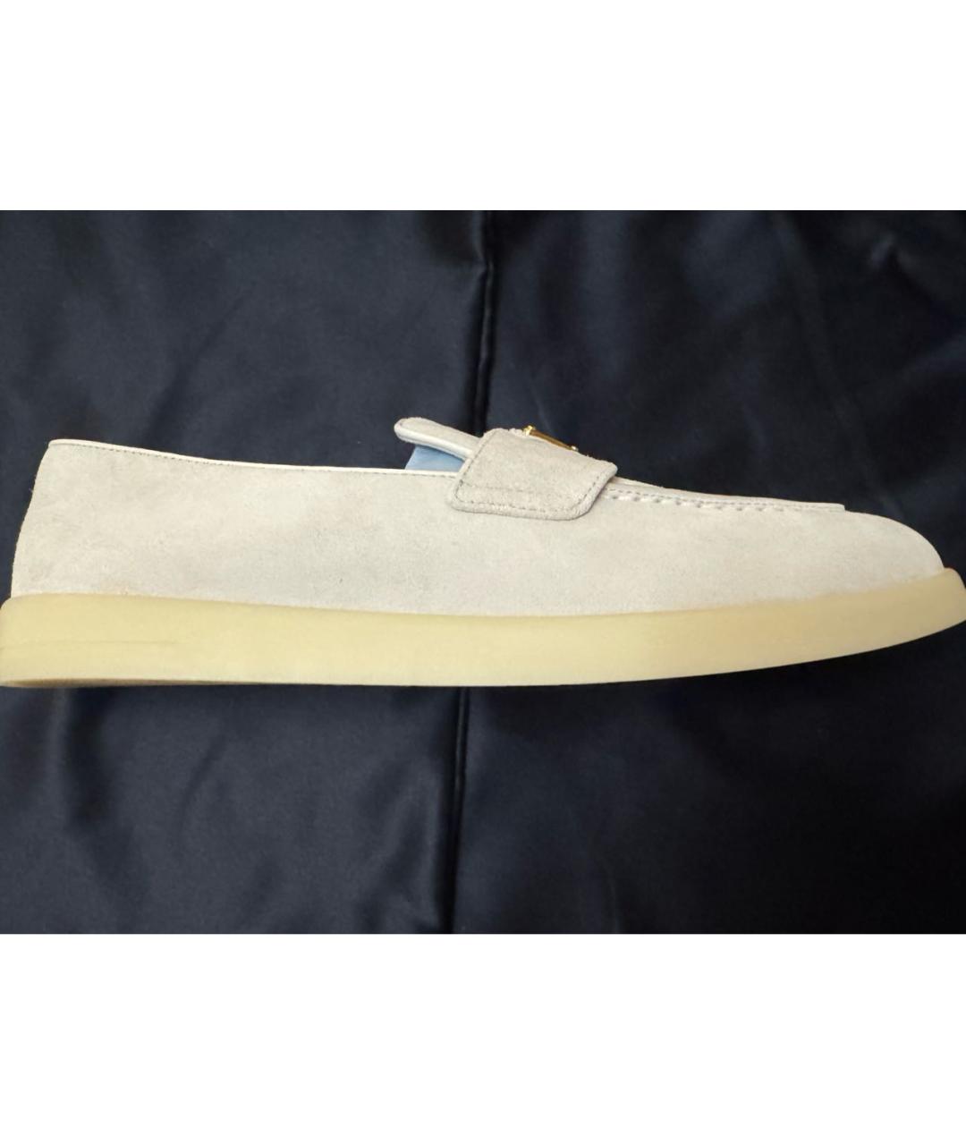 PRADA Бежевые замшевые лоферы, фото 9