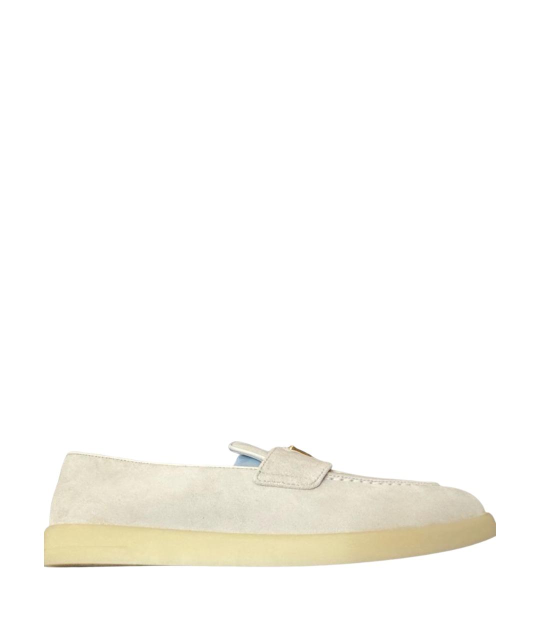 PRADA Бежевые замшевые лоферы, фото 1