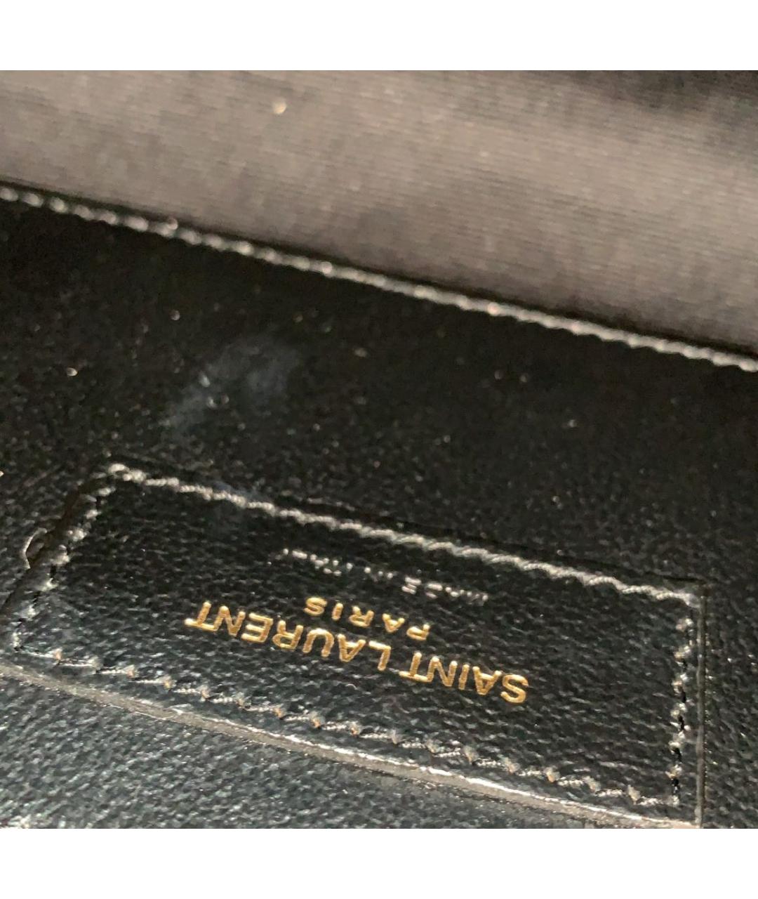 SAINT LAURENT Черная кожаная сумка через плечо, фото 4