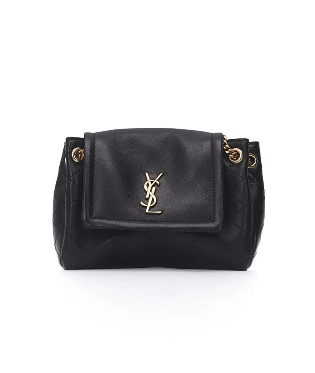 SAINT LAURENT Черная кожаная сумка через плечо, фото 7