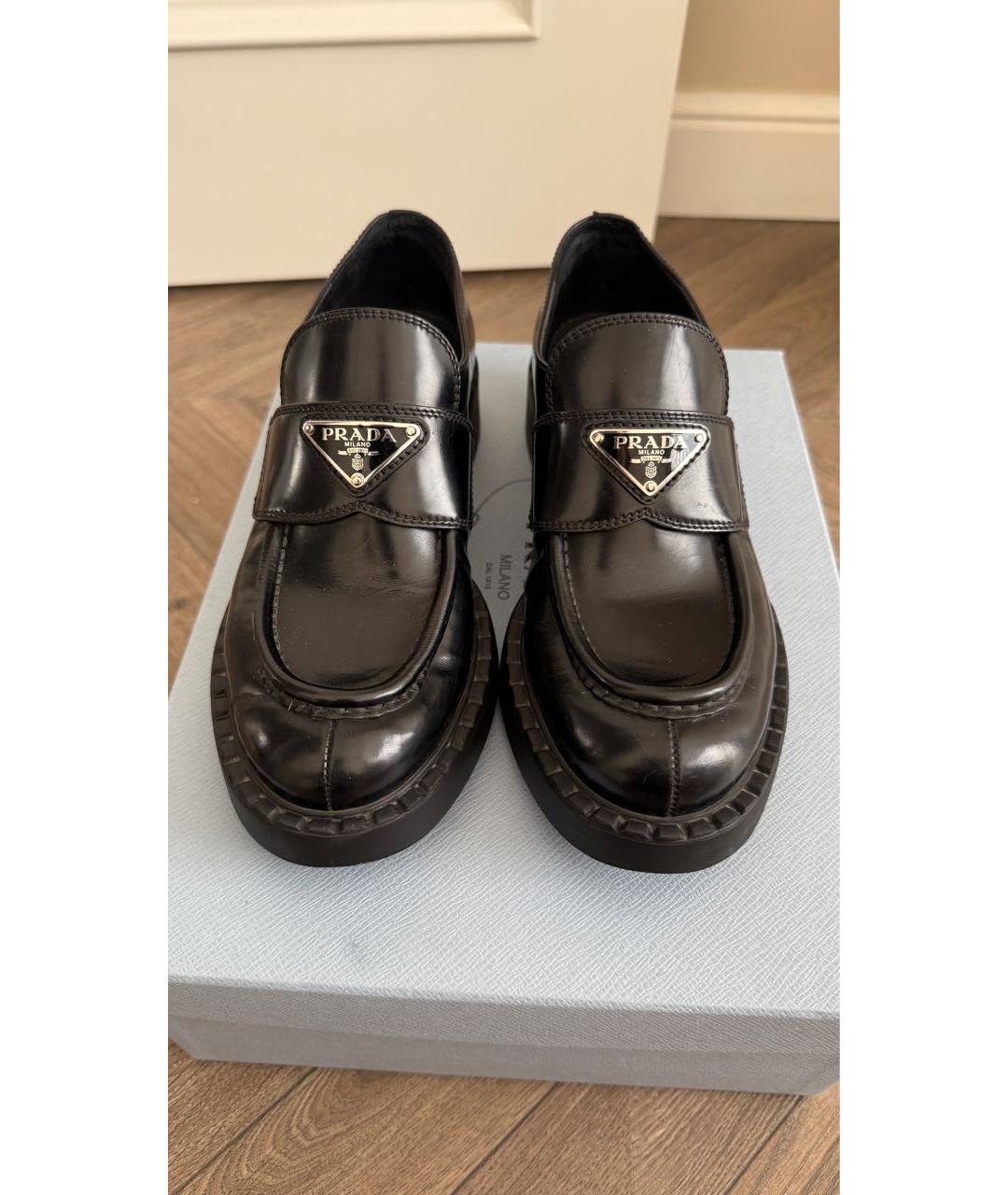 PRADA Черные кожаные лоферы, фото 2