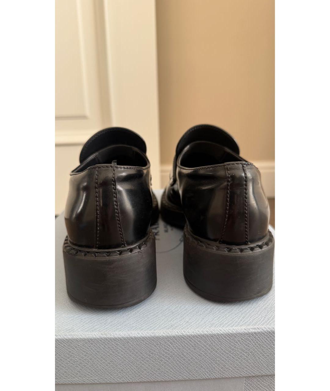 PRADA Черные кожаные лоферы, фото 4