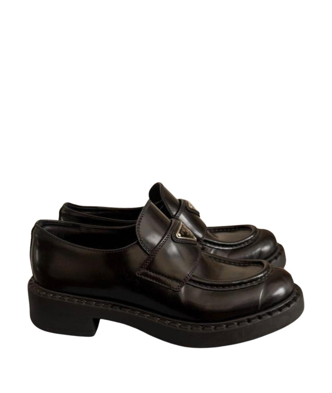 PRADA Черные кожаные лоферы, фото 1