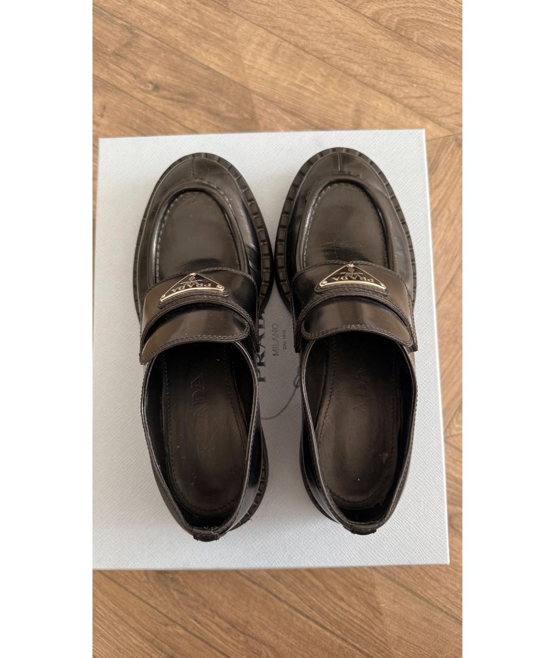 PRADA Черные кожаные лоферы, фото 3