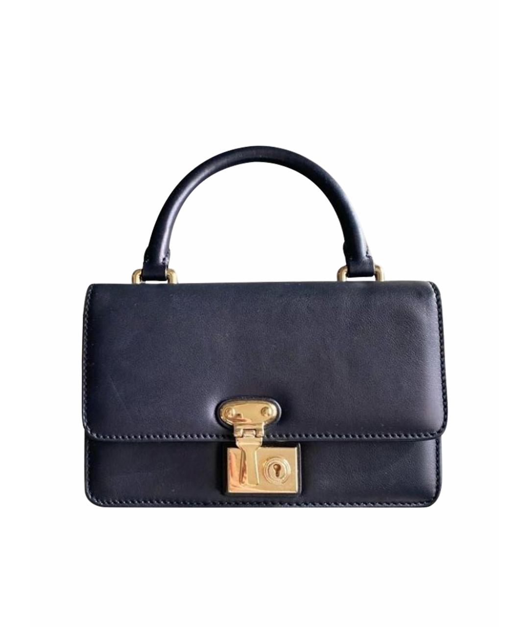 DOLCE&GABBANA Черная кожаная сумка с короткими ручками, фото 1