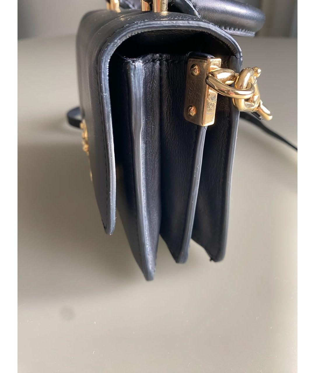 DOLCE&GABBANA Черная кожаная сумка с короткими ручками, фото 7