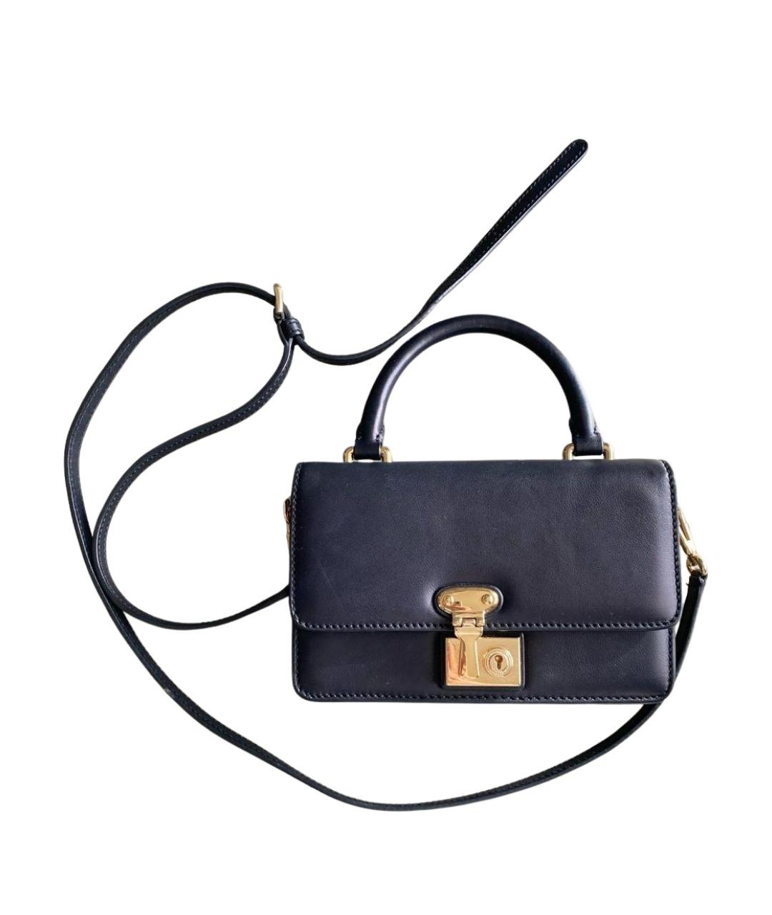 DOLCE&GABBANA Черная кожаная сумка с короткими ручками, фото 10