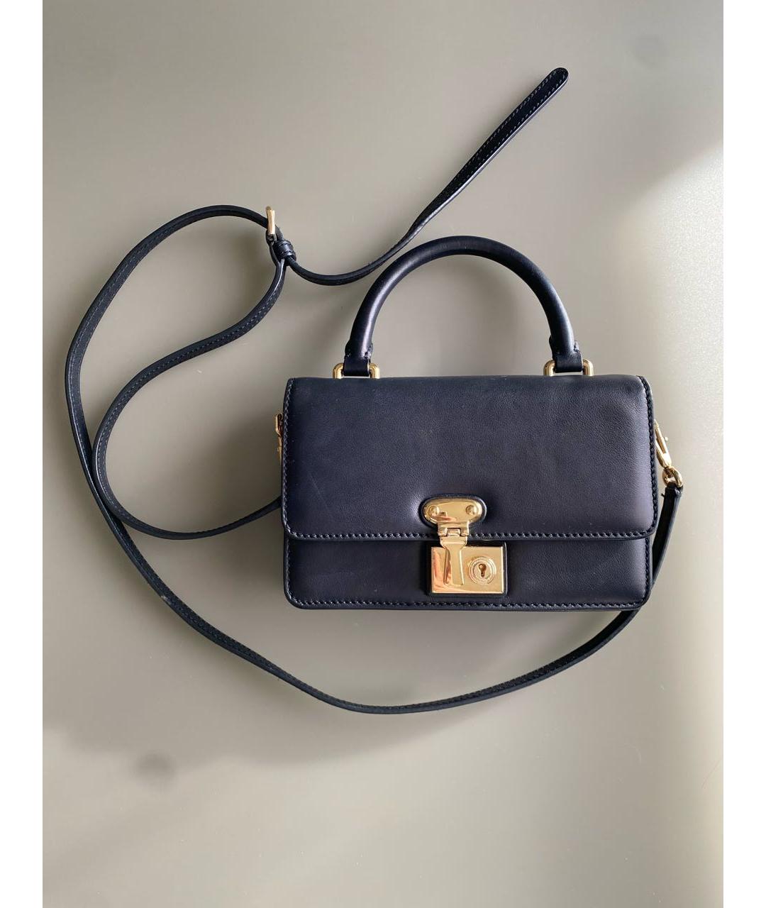 DOLCE&GABBANA Черная кожаная сумка с короткими ручками, фото 9