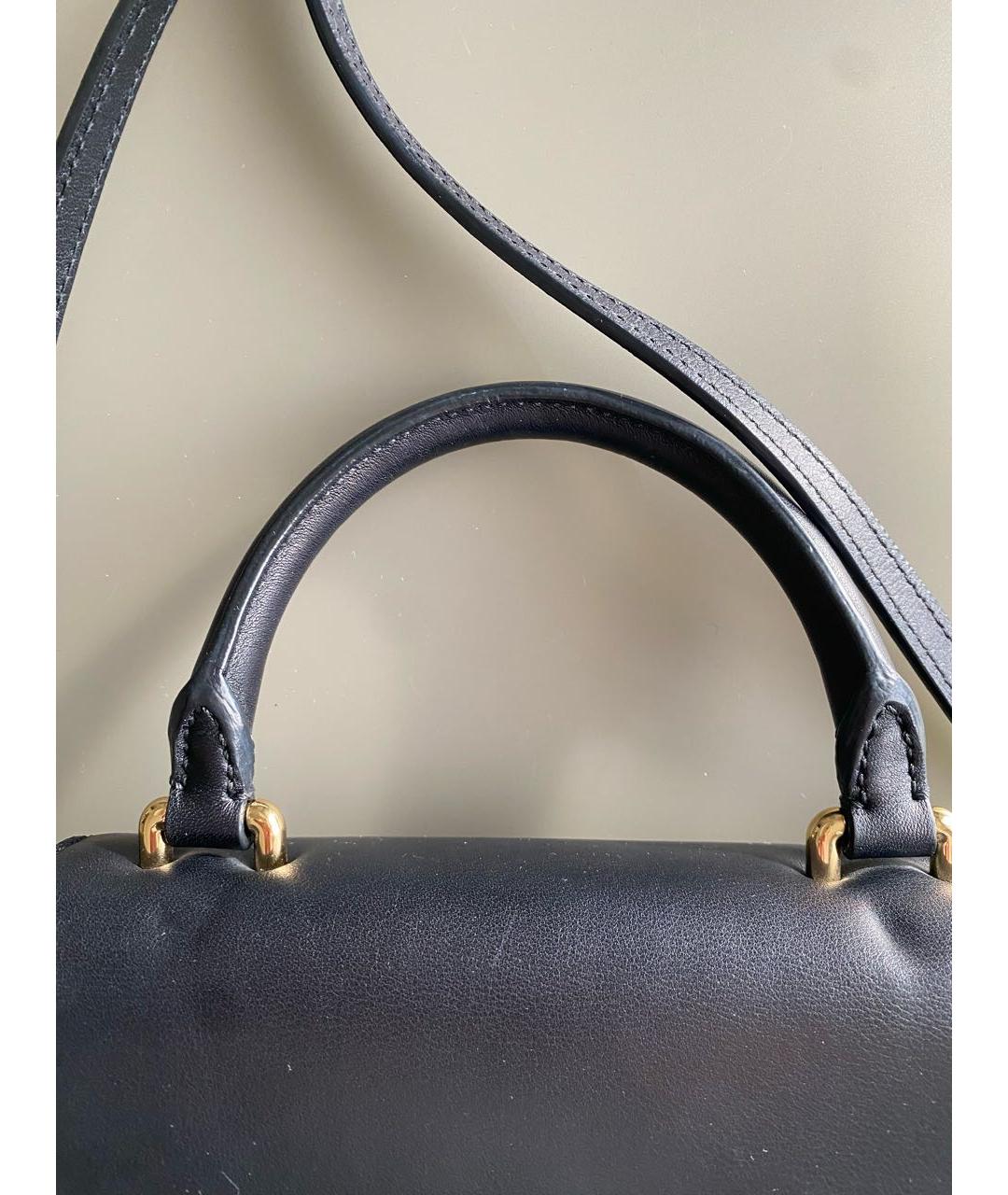DOLCE&GABBANA Черная кожаная сумка с короткими ручками, фото 5