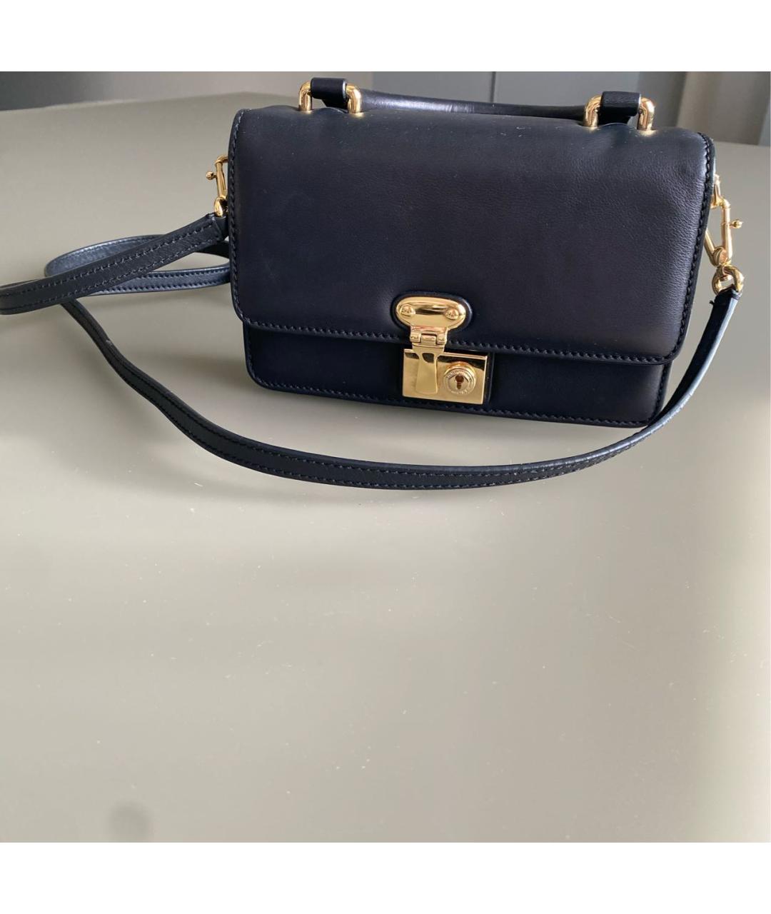 DOLCE&GABBANA Черная кожаная сумка с короткими ручками, фото 8