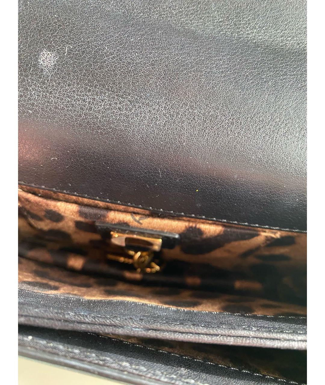 DOLCE&GABBANA Черная кожаная сумка с короткими ручками, фото 4