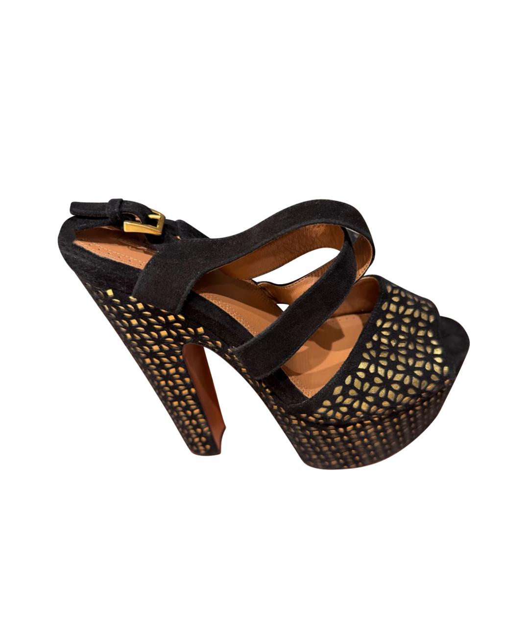 ALAIA Черные замшевые босоножки, фото 1