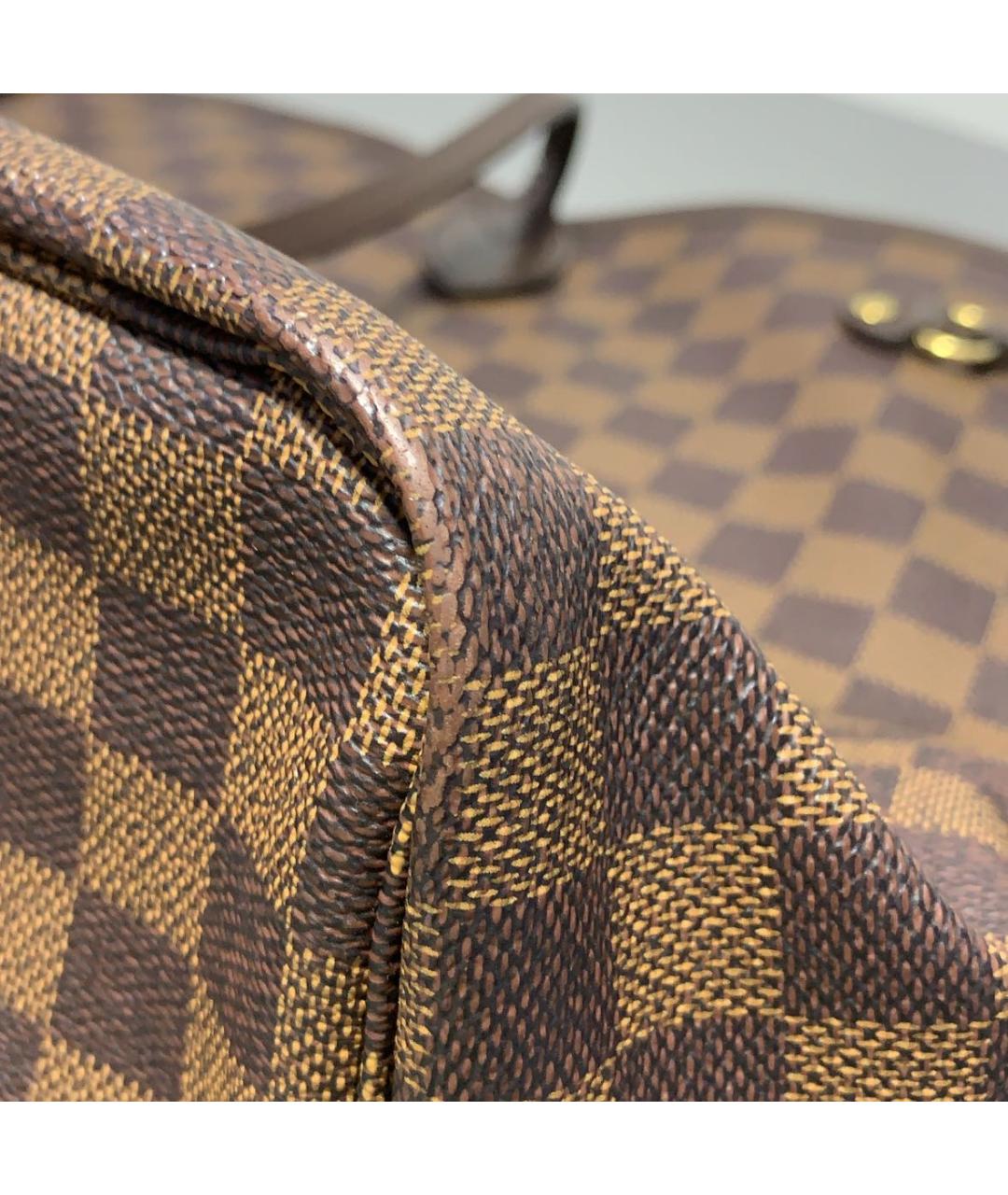 LOUIS VUITTON Коричневая кожаная сумка тоут, фото 5