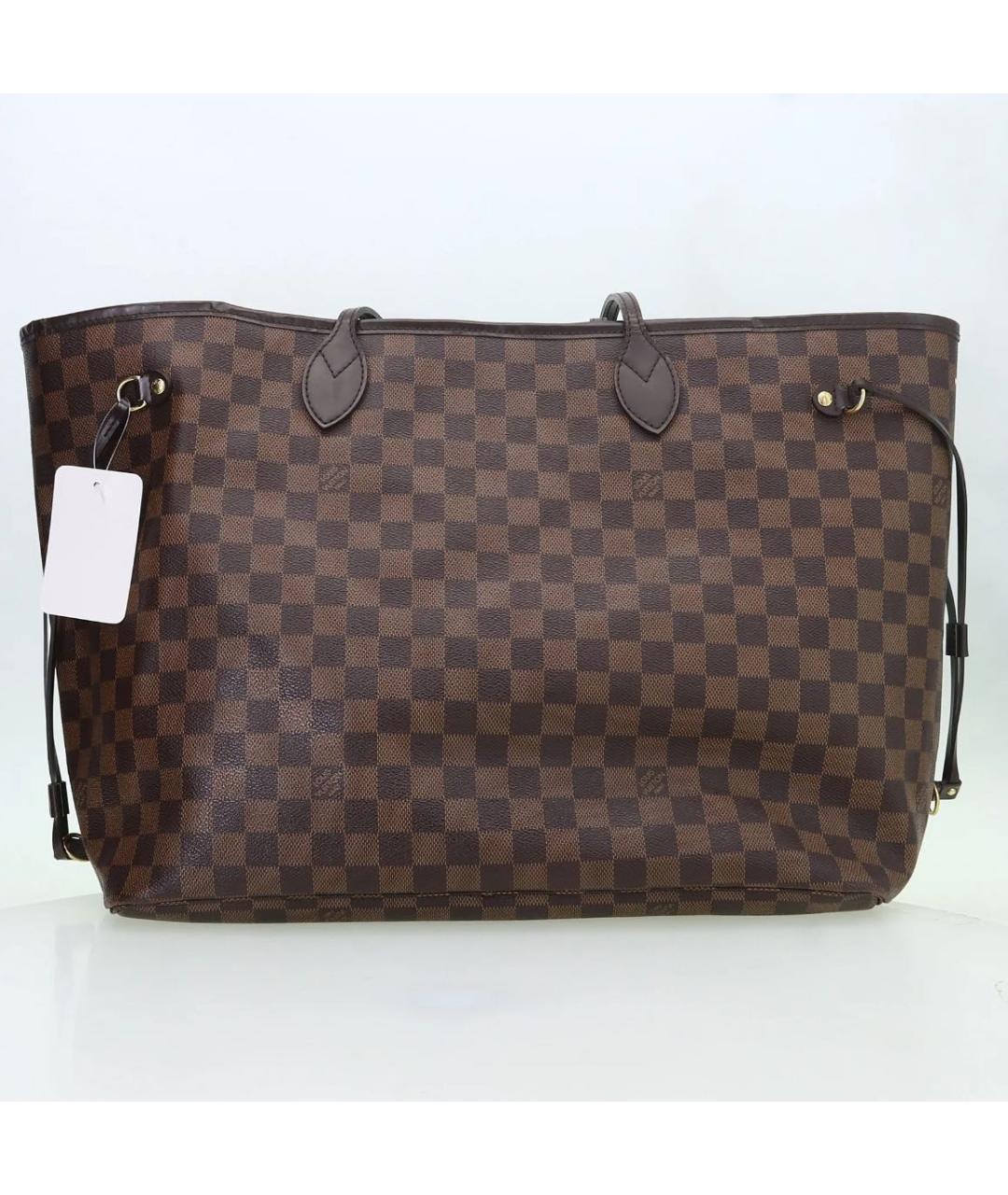 LOUIS VUITTON Коричневая кожаная сумка тоут, фото 3