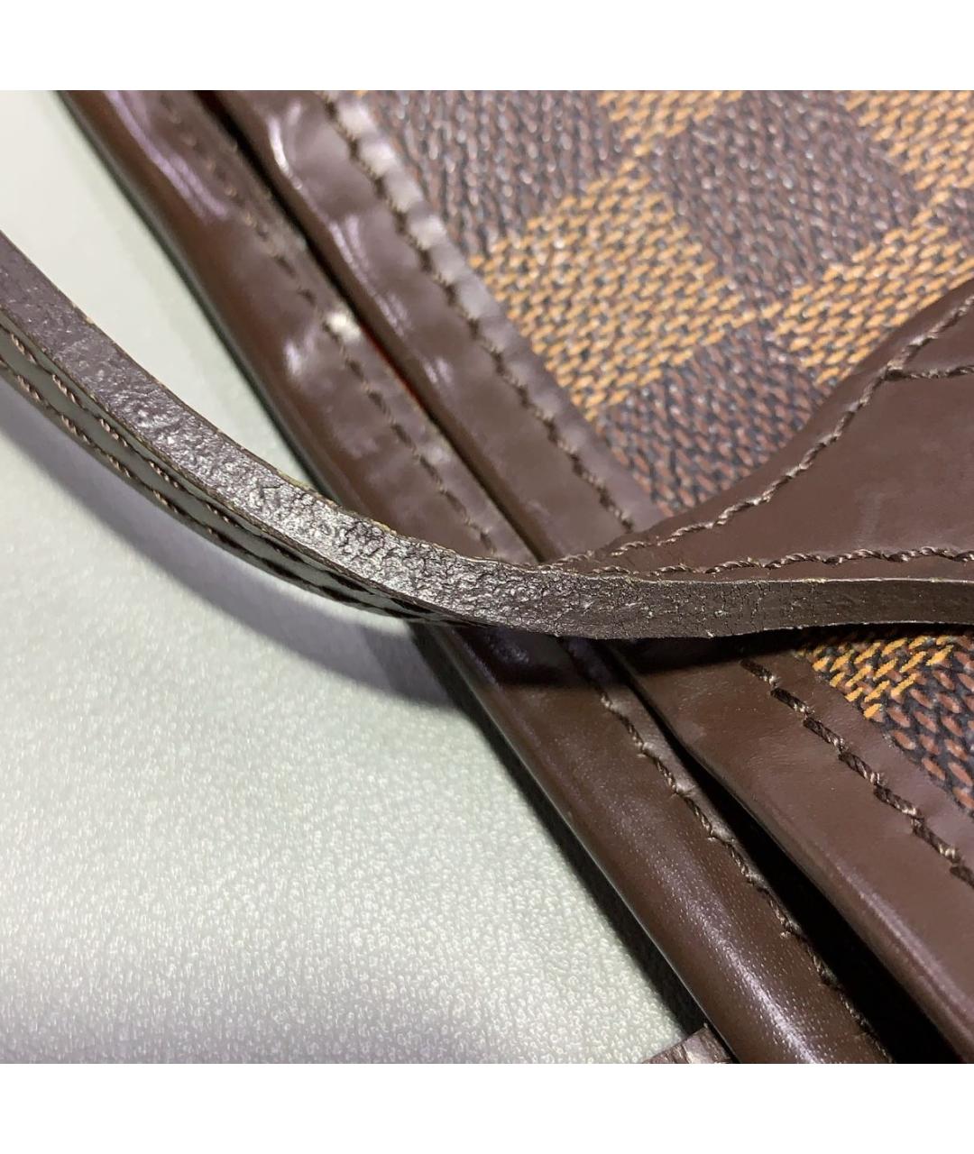 LOUIS VUITTON Коричневая кожаная сумка тоут, фото 8