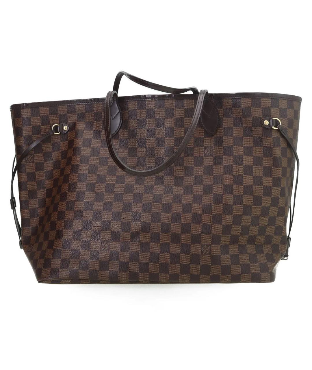 LOUIS VUITTON Коричневая кожаная сумка тоут, фото 9