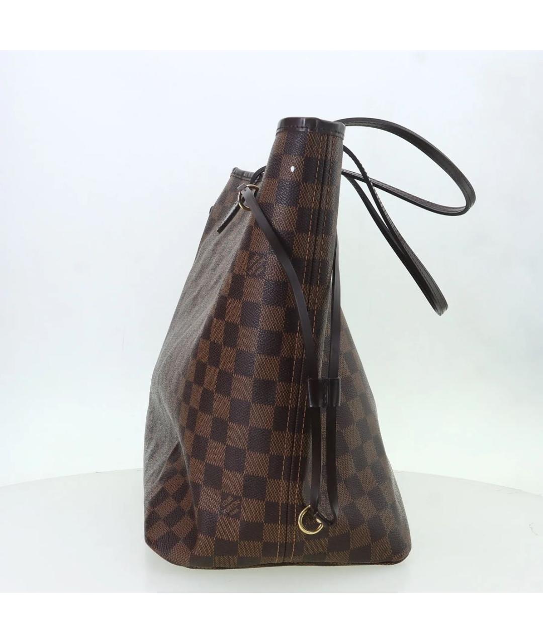 LOUIS VUITTON Коричневая кожаная сумка тоут, фото 4