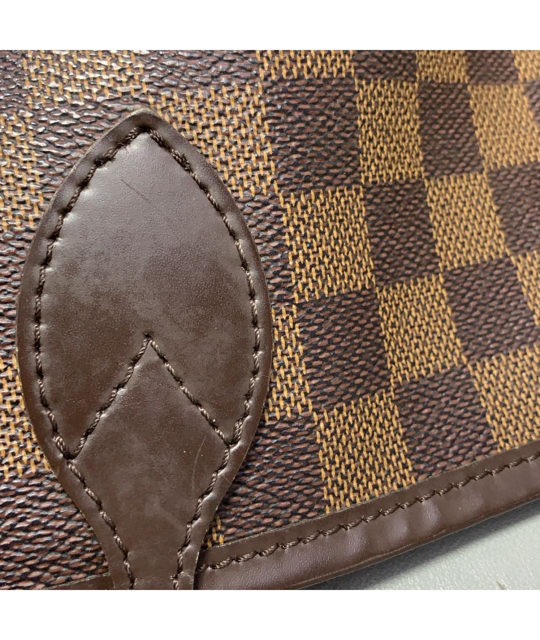 LOUIS VUITTON Коричневая кожаная сумка тоут, фото 6