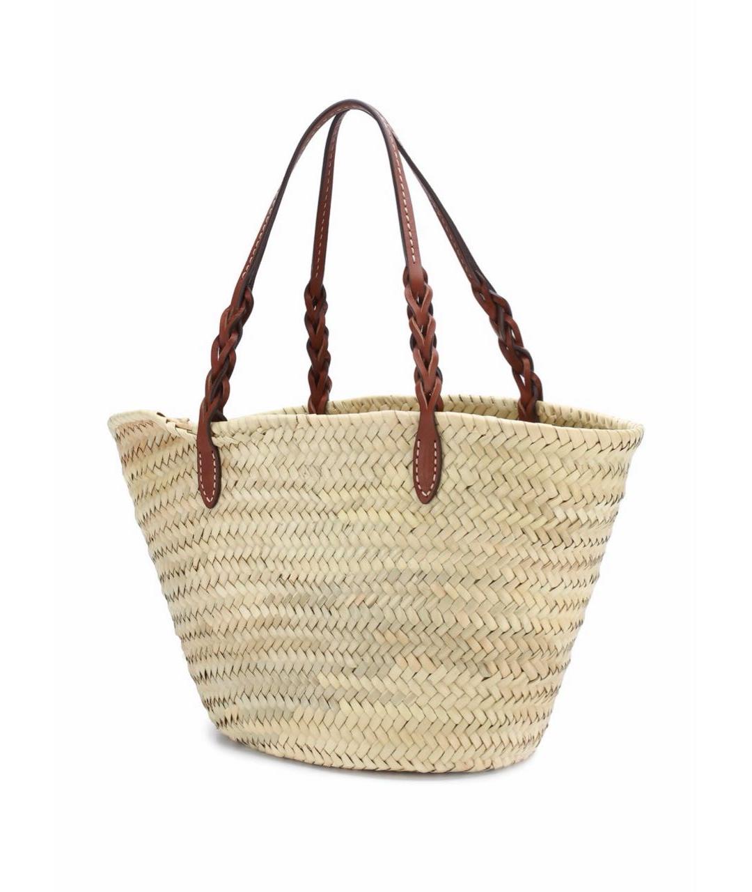 PRADA Бежевая пелетеная сумка тоут, фото 5