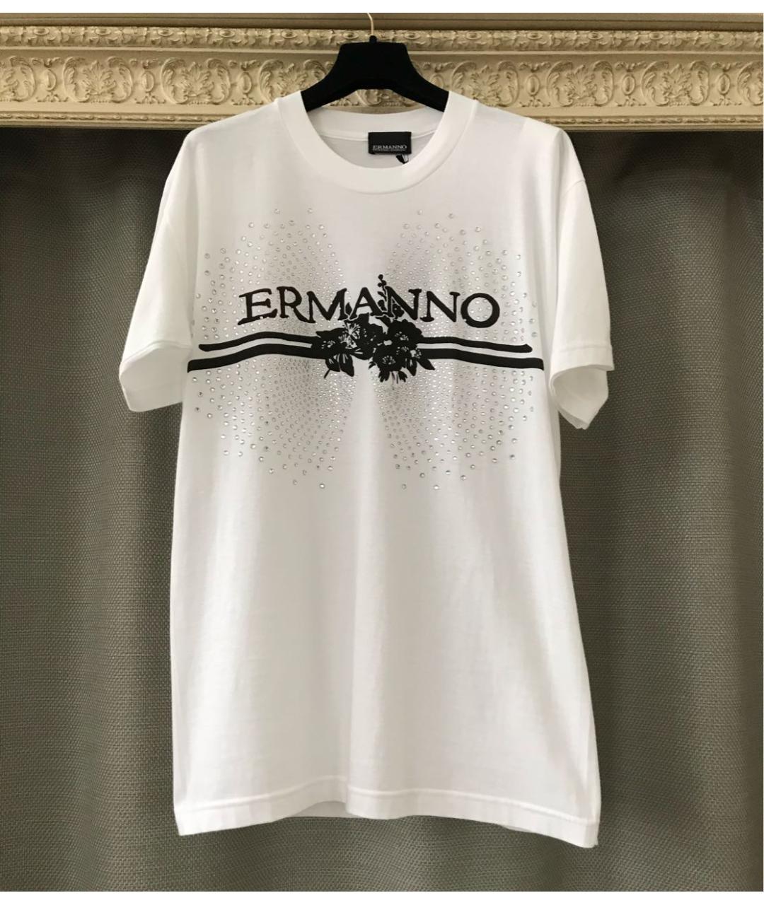 ERMANNO SCERVINO Белая хлопковая футболка, фото 6