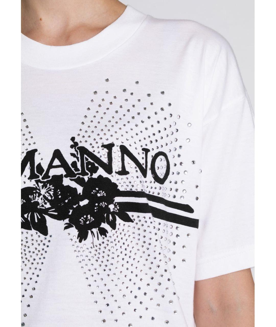 ERMANNO SCERVINO Белая хлопковая футболка, фото 4