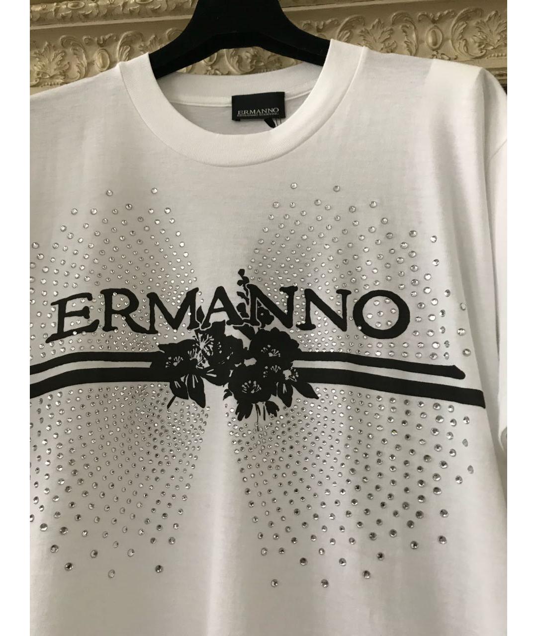 ERMANNO SCERVINO Белая хлопковая футболка, фото 7