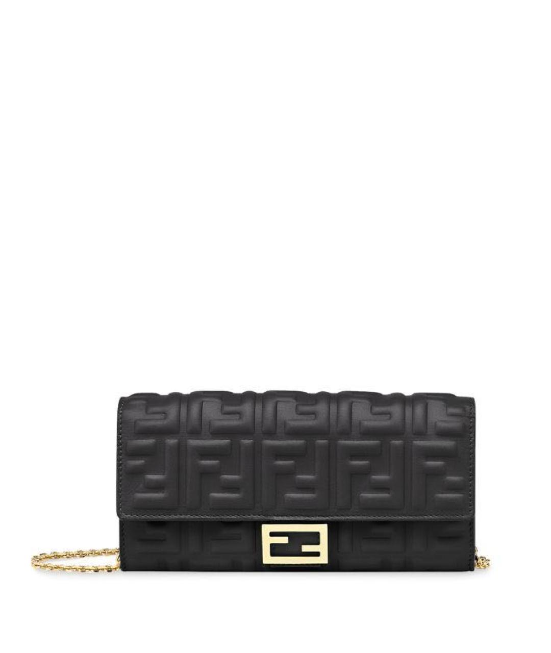 FENDI Черная кожаная сумка через плечо, фото 3