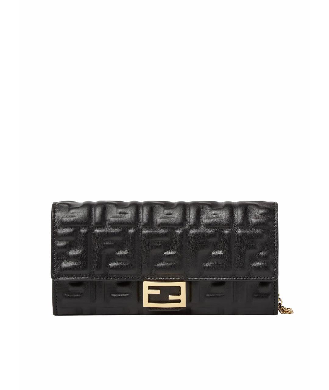 FENDI Черная кожаная сумка через плечо, фото 1