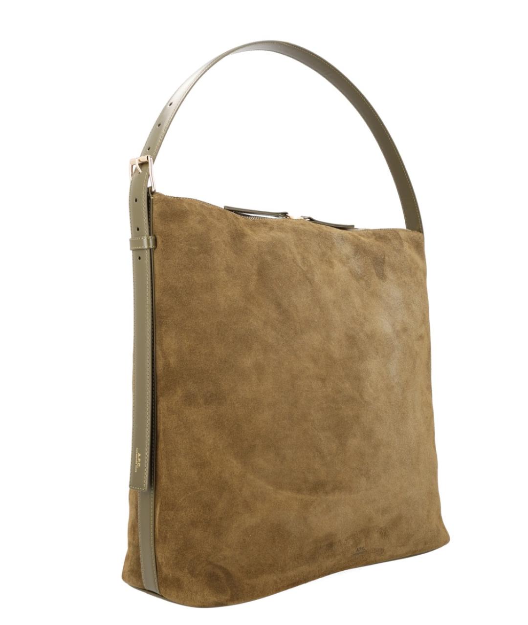 A.P.C. Зеленая кожаная сумка через плечо, фото 2