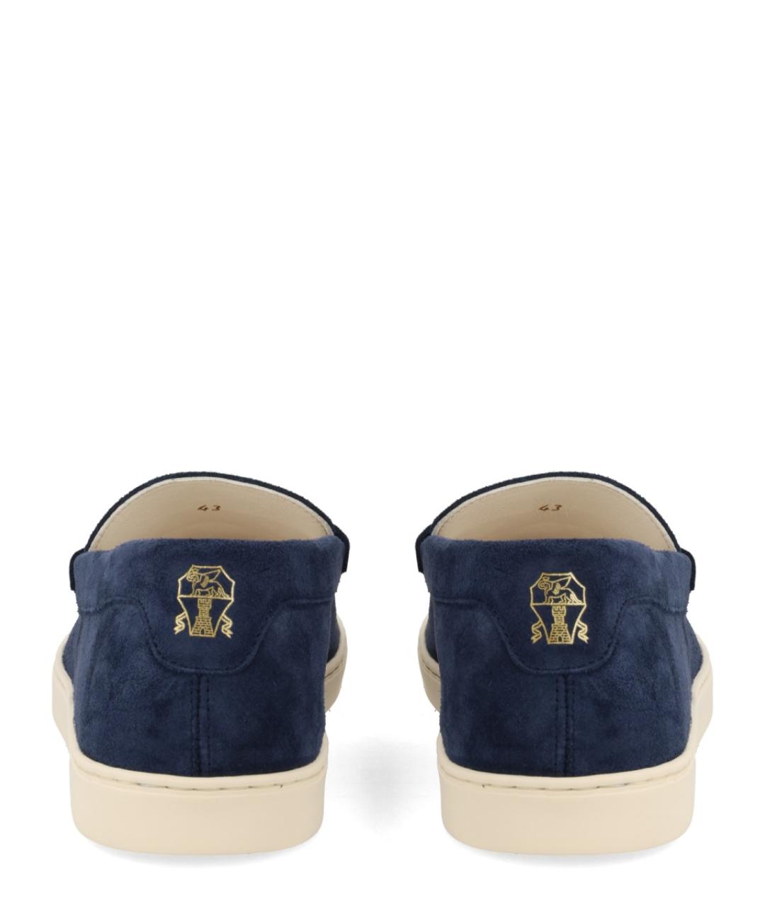 BRUNELLO CUCINELLI Синие кожаные лоферы, фото 4