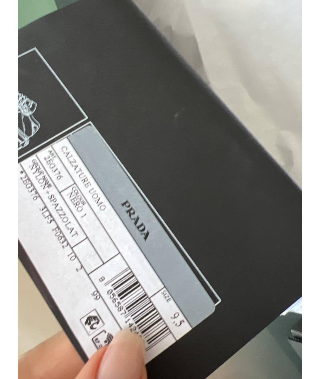 PRADA Черные текстильные низкие кроссовки / кеды, фото 5