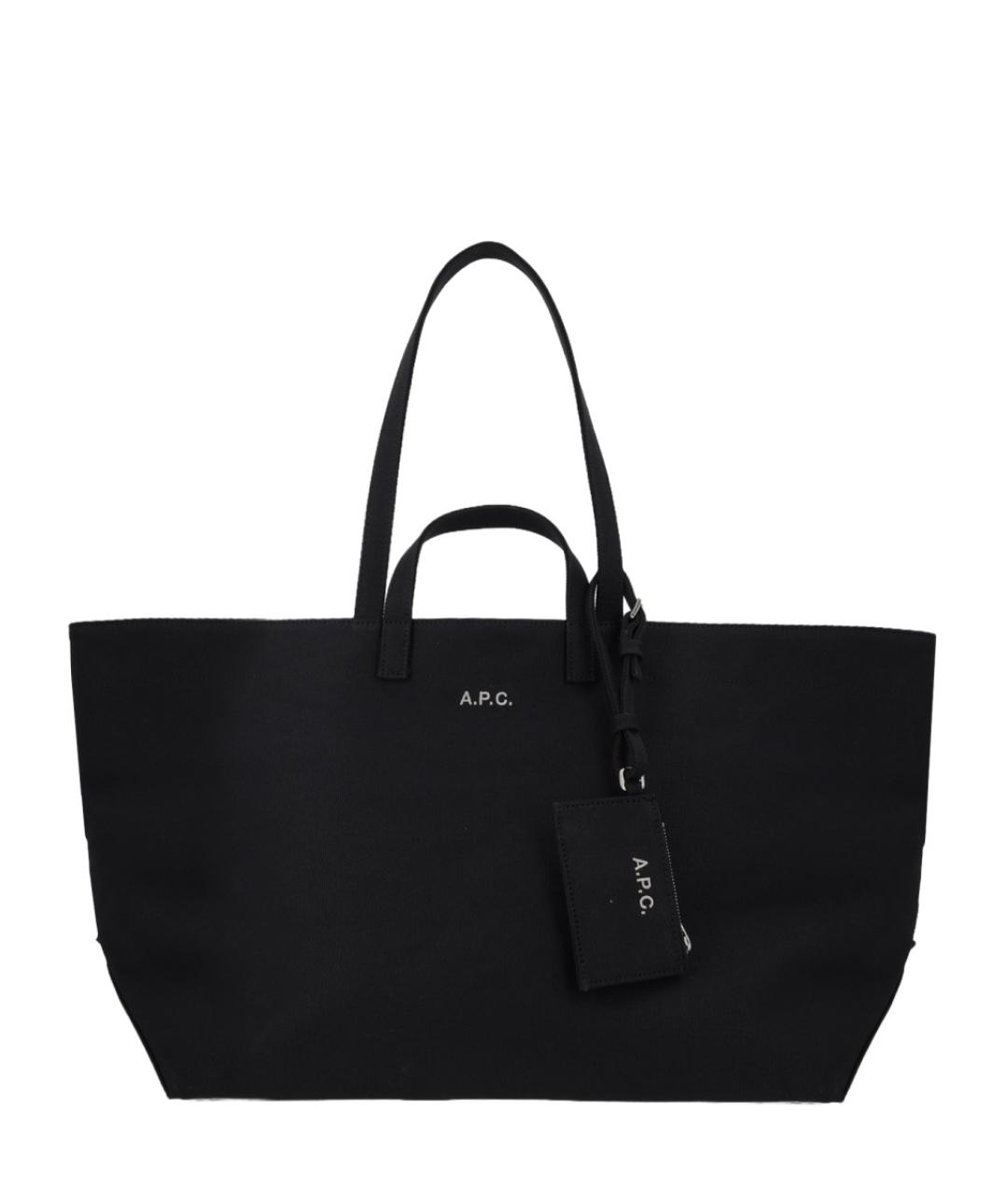 A.P.C. Черная хлопковая сумка тоут, фото 1