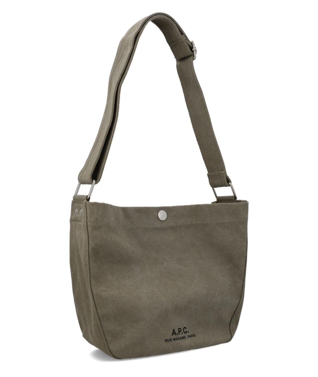 A.P.C. Коричневая хлопковая сумка на плечо, фото 2