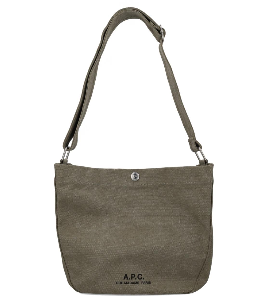 A.P.C. Коричневая хлопковая сумка на плечо, фото 1