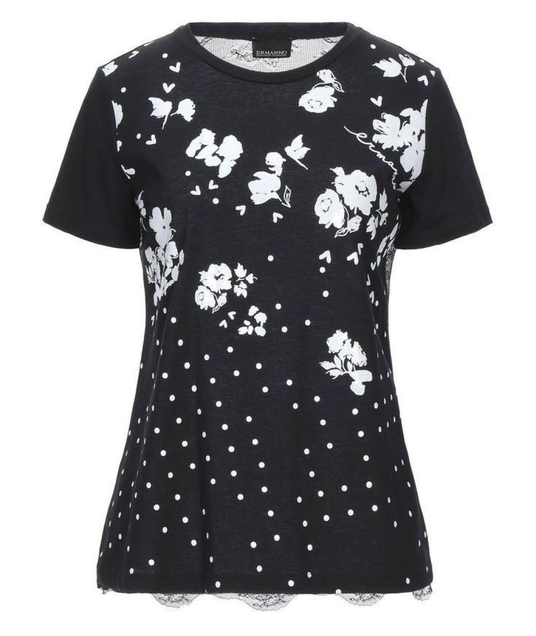 ERMANNO FIRENZE Черная хлопковая футболка, фото 1