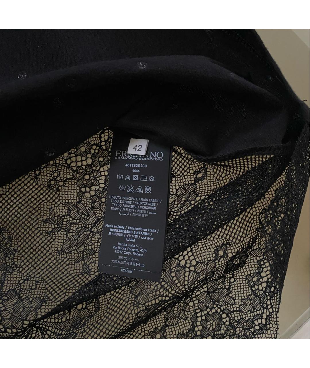 ERMANNO FIRENZE Черная хлопковая футболка, фото 8