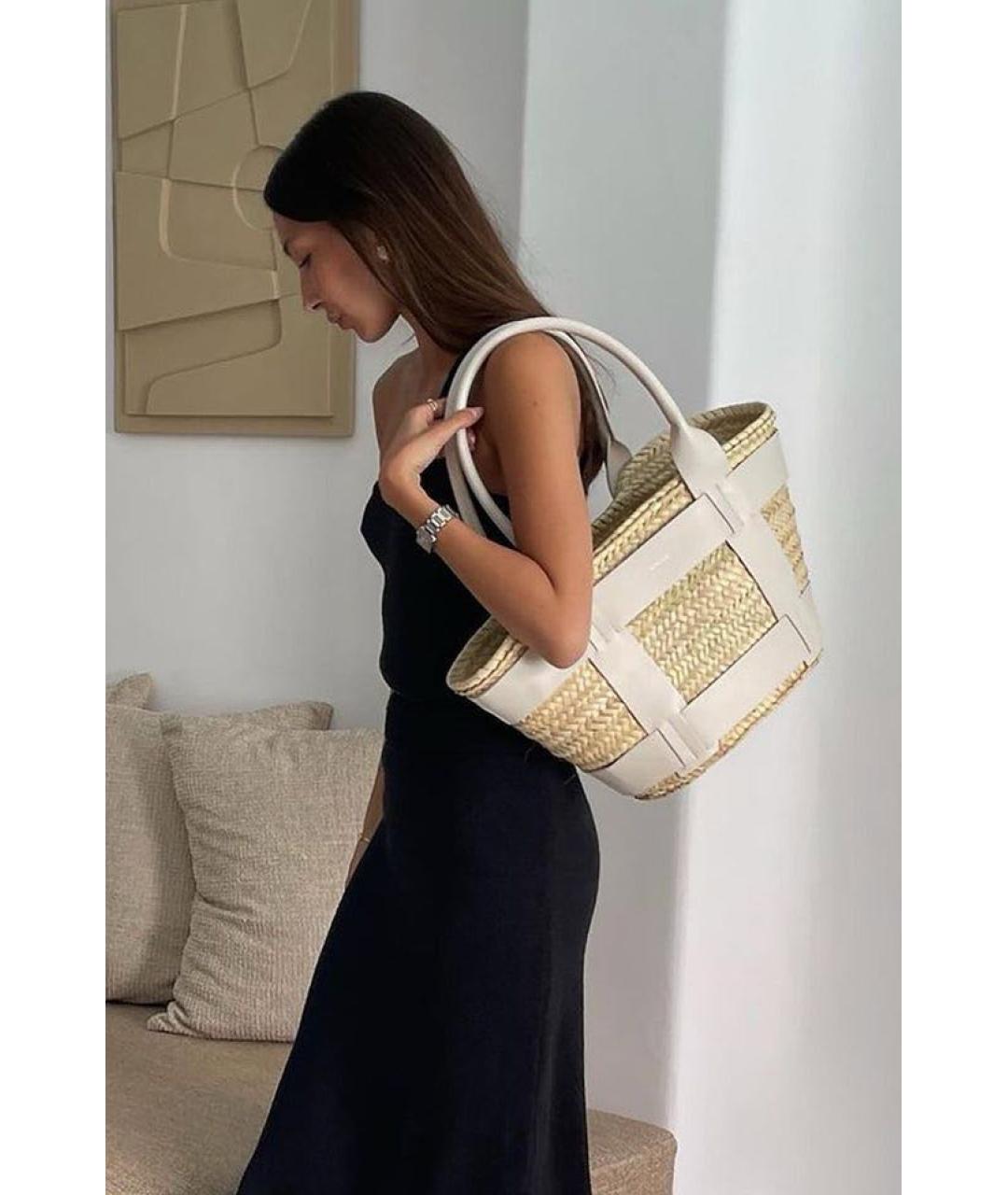 DEMELLIER Белая кожаная пляжная сумка, фото 4