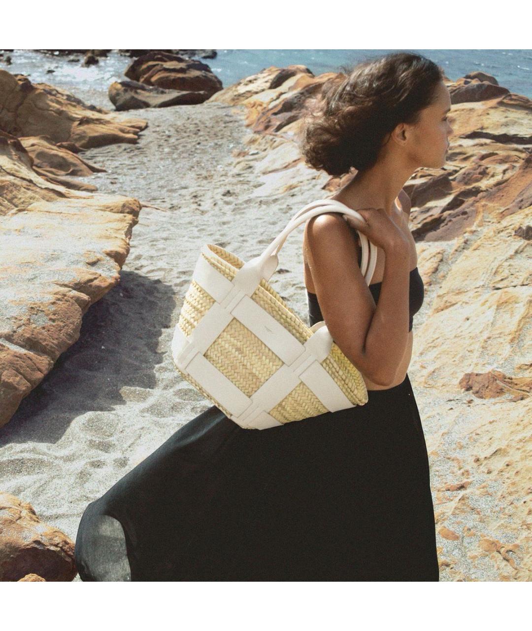 DEMELLIER Белая кожаная пляжная сумка, фото 2