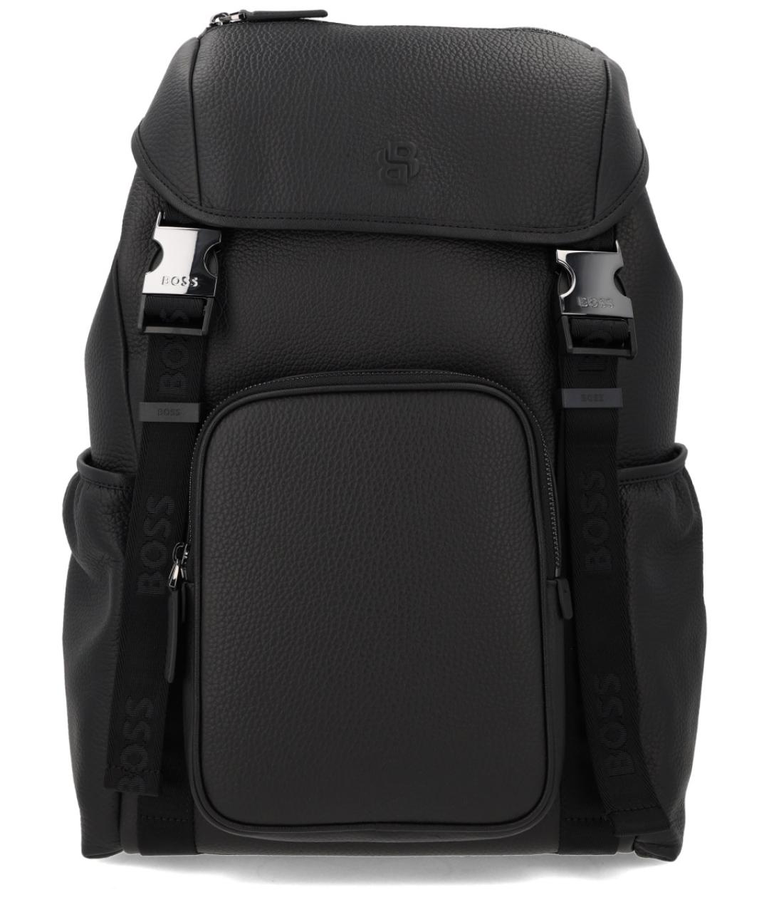 HUGO BOSS Черный кожаный рюкзак, фото 1