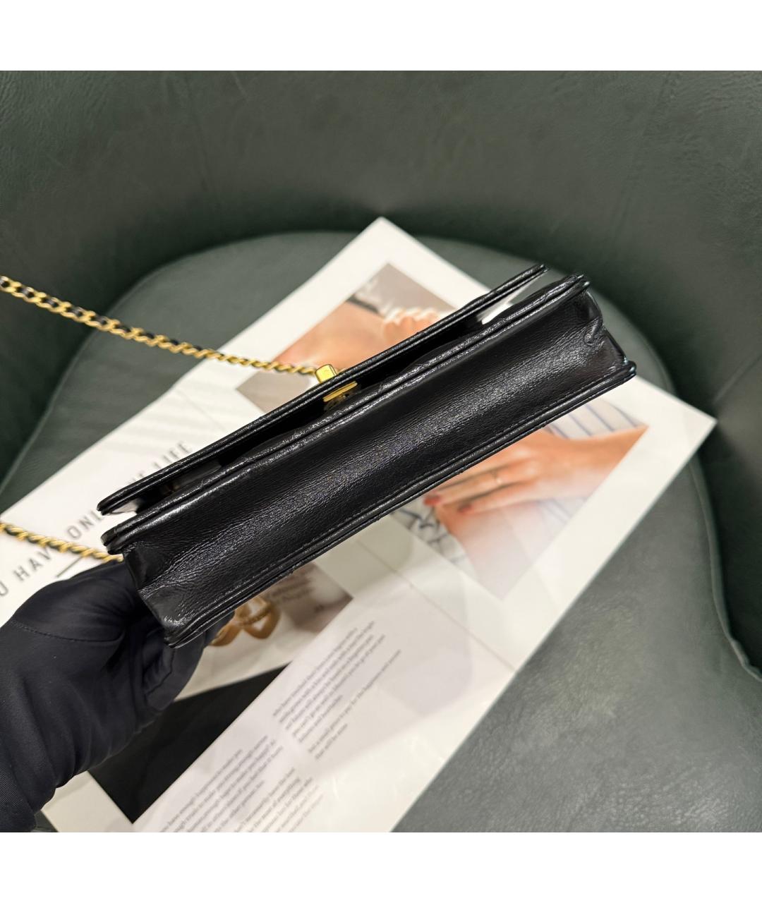 CHANEL Черная кожаная сумка через плечо, фото 3