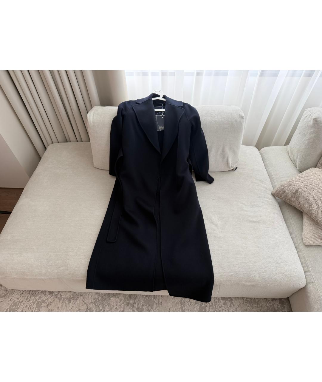 'S MAX MARA Темно-синее шерстяное пальто, фото 5